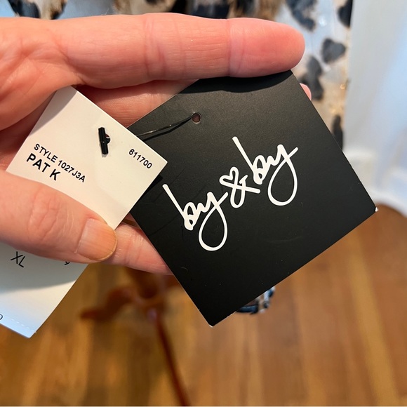 by & by Leopard Print Button-Down Blouse - Brown & Black - Picture 7 of 10